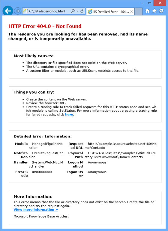 Microsoft IIS Error